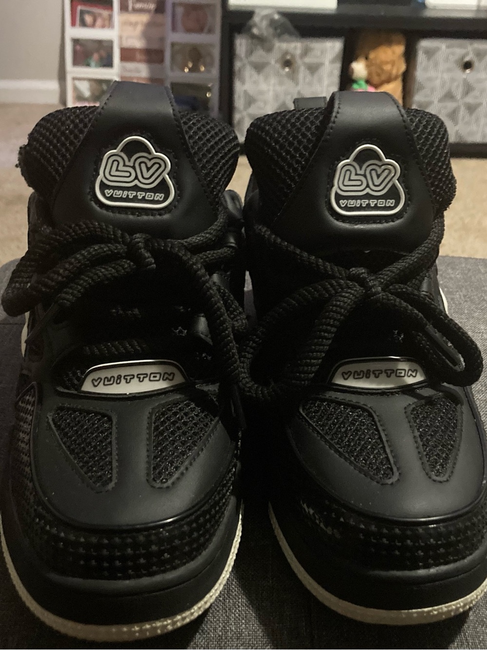 Louis Vuitton Men's Black Lace-Up LV Sneakers (Worn these twice)